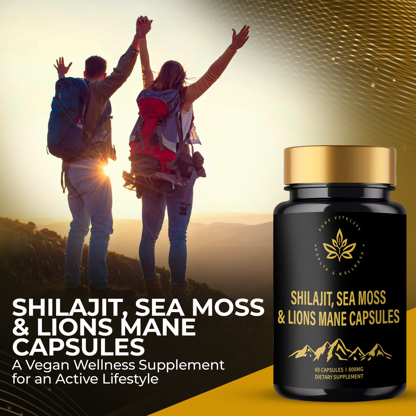 Shilajit, Sea Moss & Lions Mane Capsules – A Natural Plant-Based Food Supplement