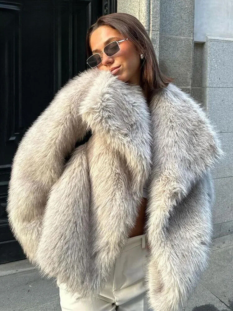 Luxurious Faux Fur Women’s Jacket