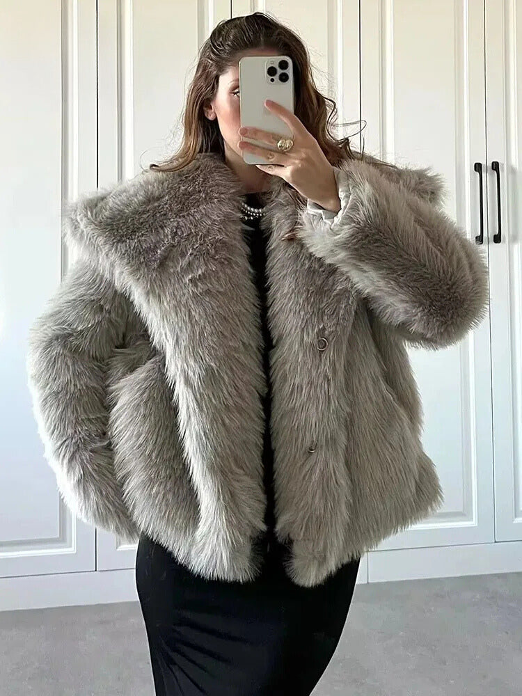 Luxurious Faux Fur Women’s Jacket