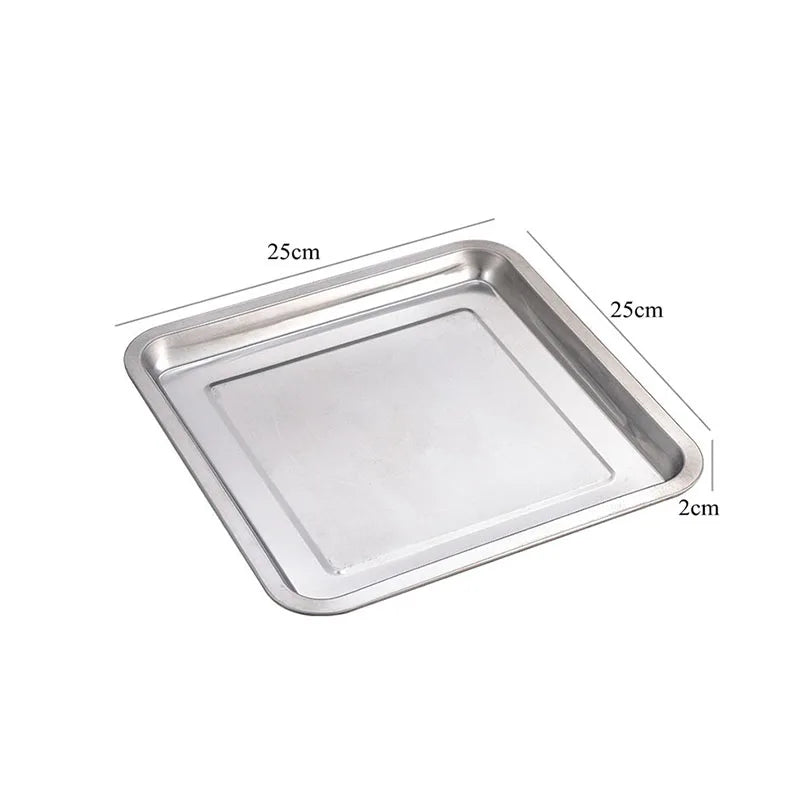 Stainless Steel Square Baking Tray – Heavy Duty Oven Roasting Pan