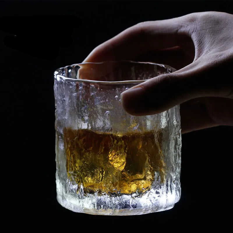 Clear Textured Drinking Glass – 1, 2 pcs Clear Crystal Whiskey & Cocktail Glass With Luxury Gift Box