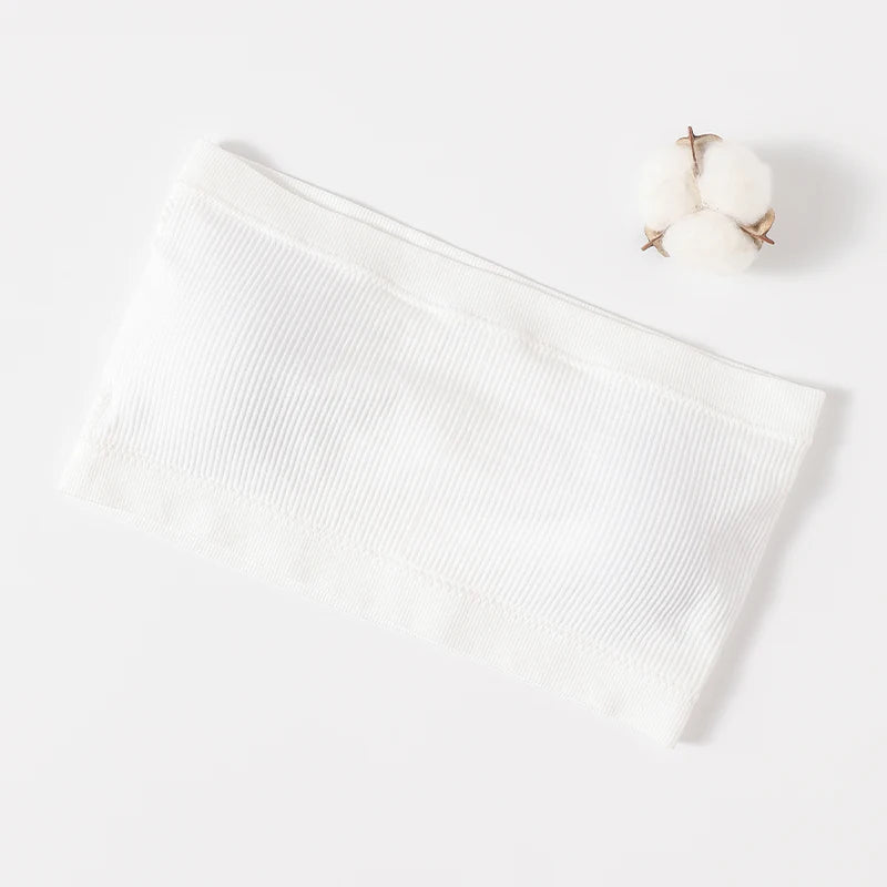 Riva Ribbed Bandeau Crop Tops – Strapless Stretch Tube Tops in Multiple Colours