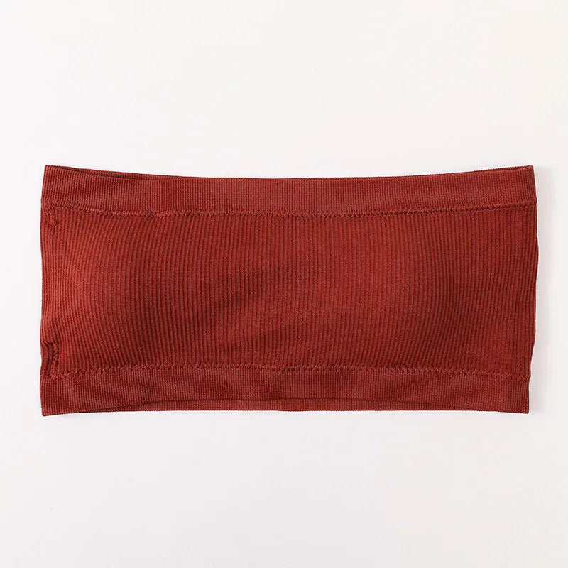 Riva Ribbed Bandeau Crop Tops – Strapless Stretch Tube Tops in Multiple Colours