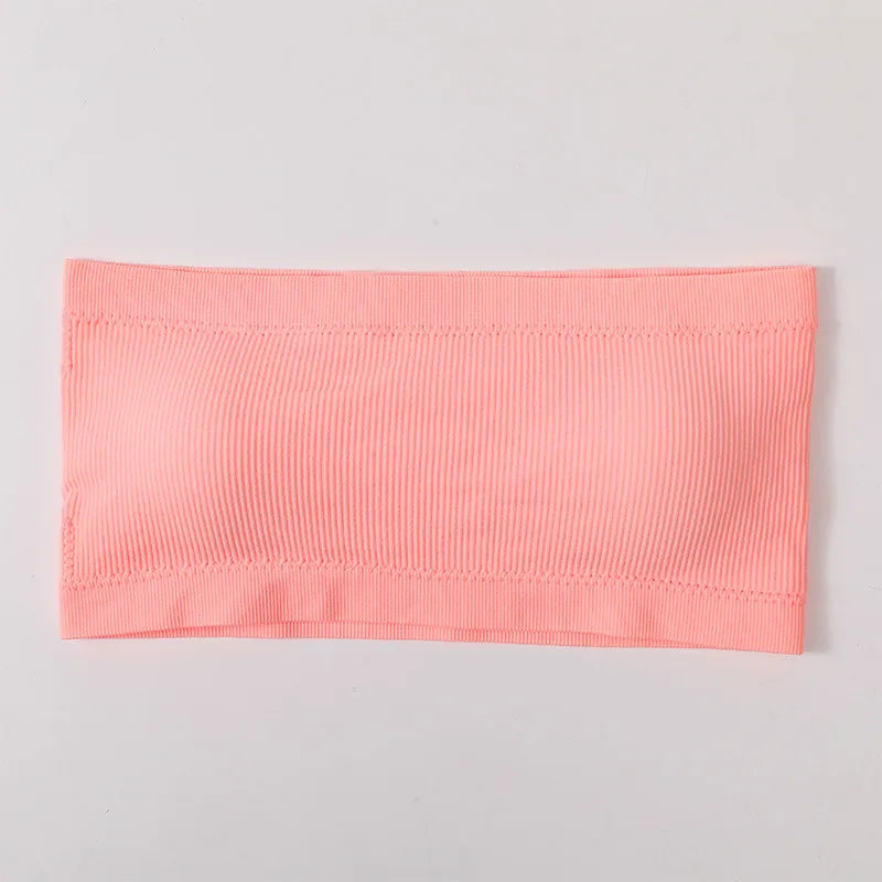 Riva Ribbed Bandeau Crop Tops – Strapless Stretch Tube Tops in Multiple Colours