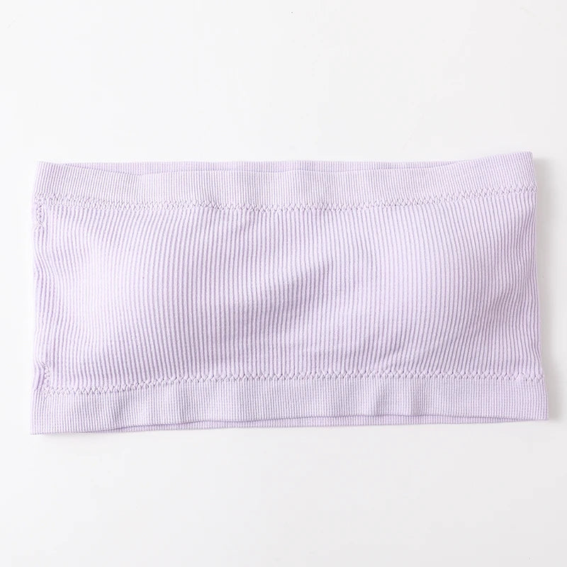 Riva Ribbed Bandeau Crop Tops – Strapless Stretch Tube Tops in Multiple Colours