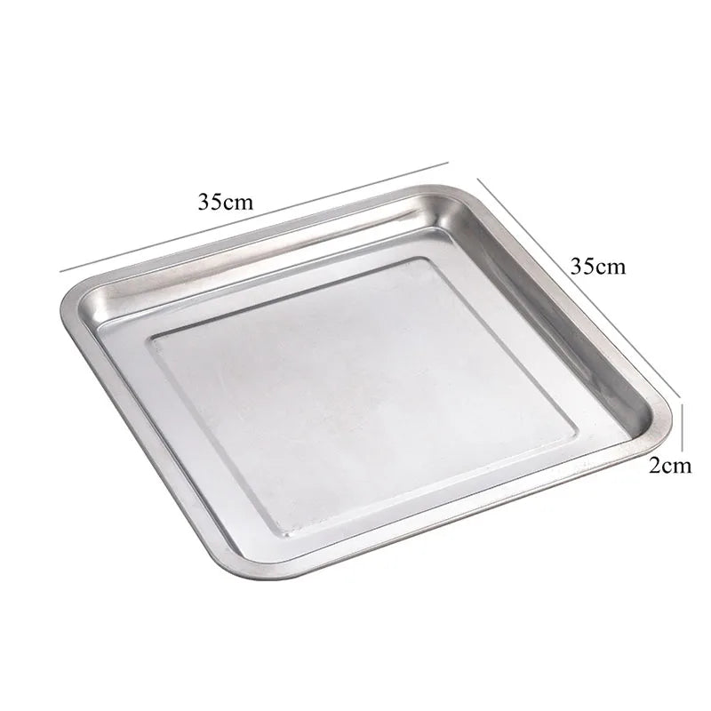 Stainless Steel Square Baking Tray – Heavy Duty Oven Roasting Pan