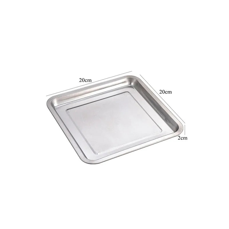 Stainless Steel Square Baking Tray – Heavy Duty Oven Roasting Pan