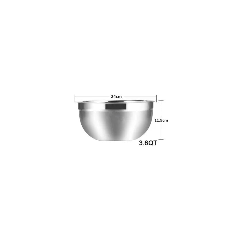 Stainless Steel Mixing Bowls Set of 6 or Single – Non-Slip Nesting Salad, Baking & Cooking Bowls for Kitchen