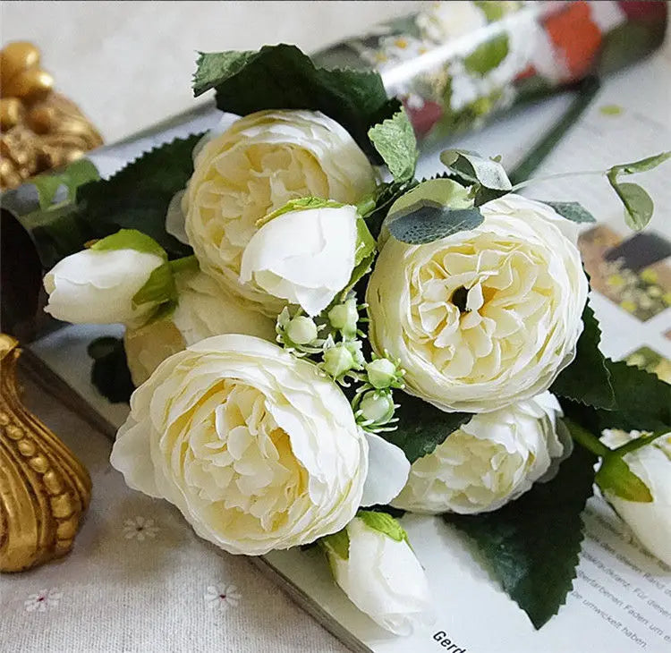 Silk Rose Peony Flower Bouquet
