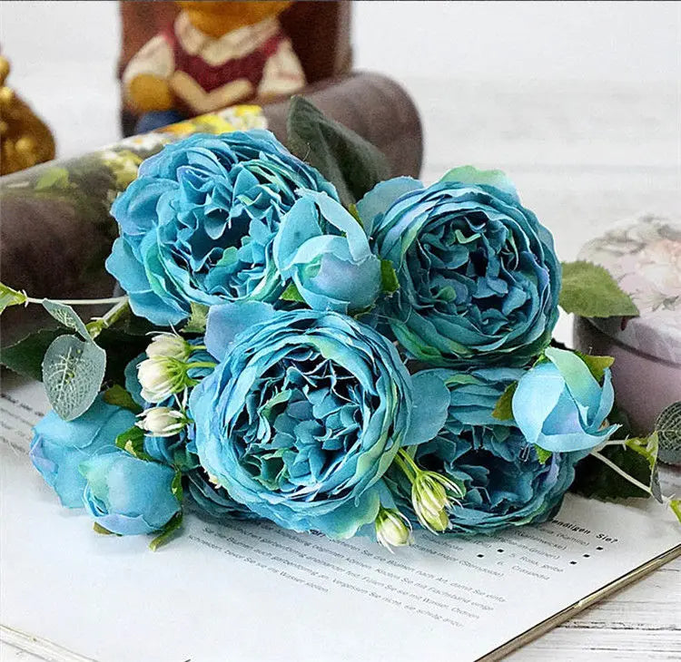 Silk Rose Peony Flower Bouquet