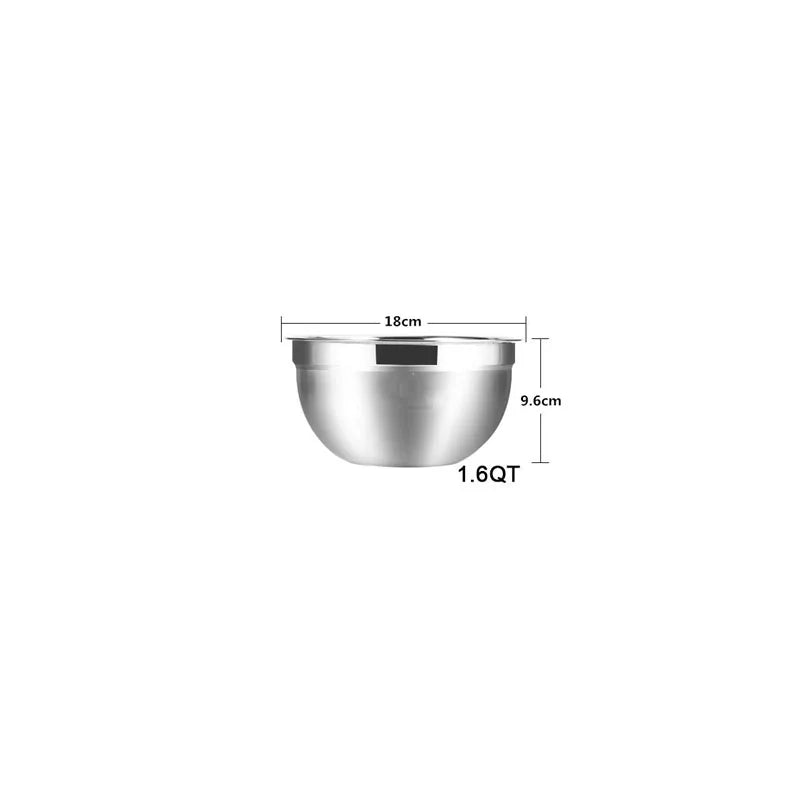 Stainless Steel Mixing Bowls Set of 6 or Single – Non-Slip Nesting Salad, Baking & Cooking Bowls for Kitchen