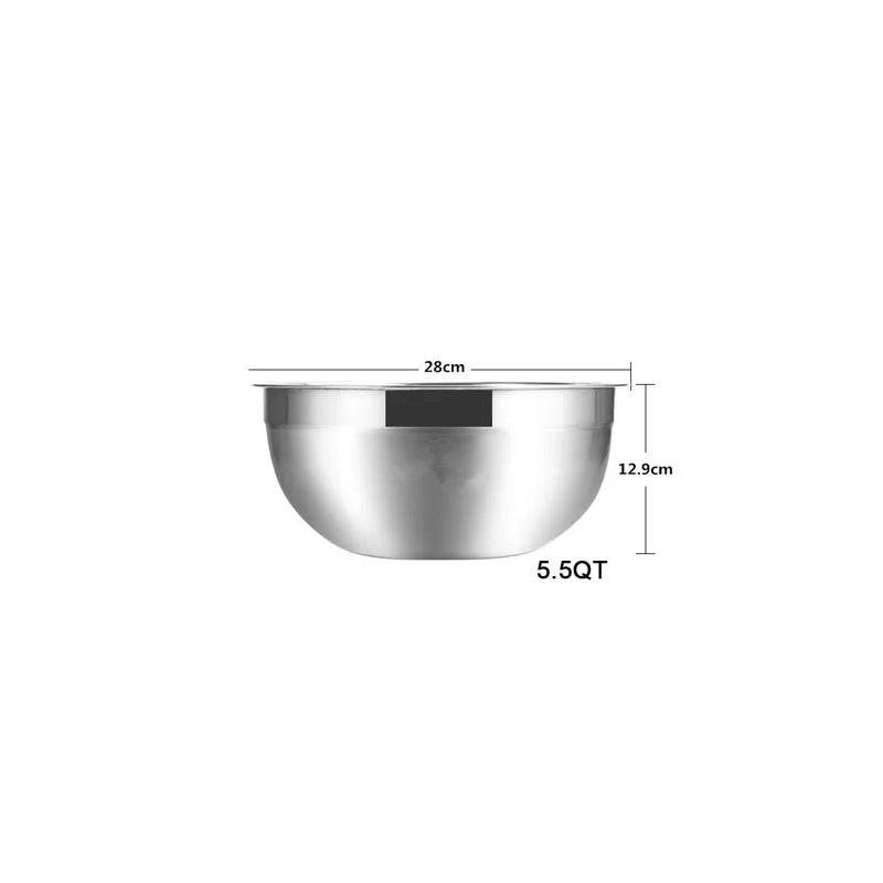 Stainless Steel Mixing Bowls Set of 6 or Single – Non-Slip Nesting Salad, Baking & Cooking Bowls for Kitchen