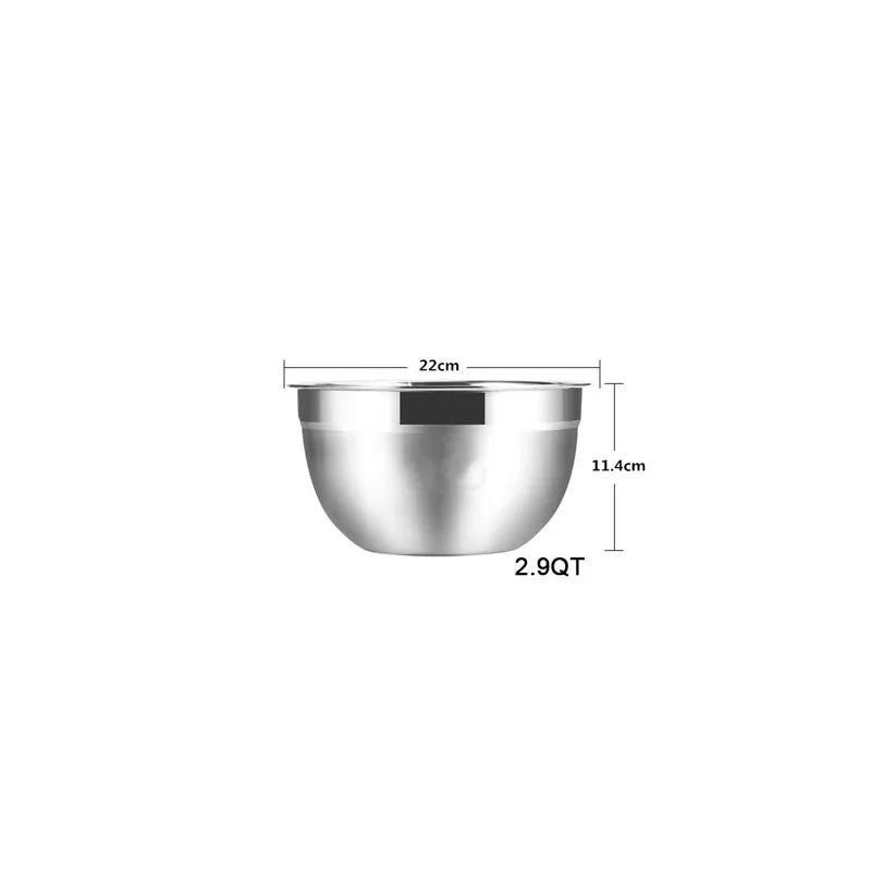 Stainless Steel Mixing Bowls Set of 6 or Single – Non-Slip Nesting Salad, Baking & Cooking Bowls for Kitchen