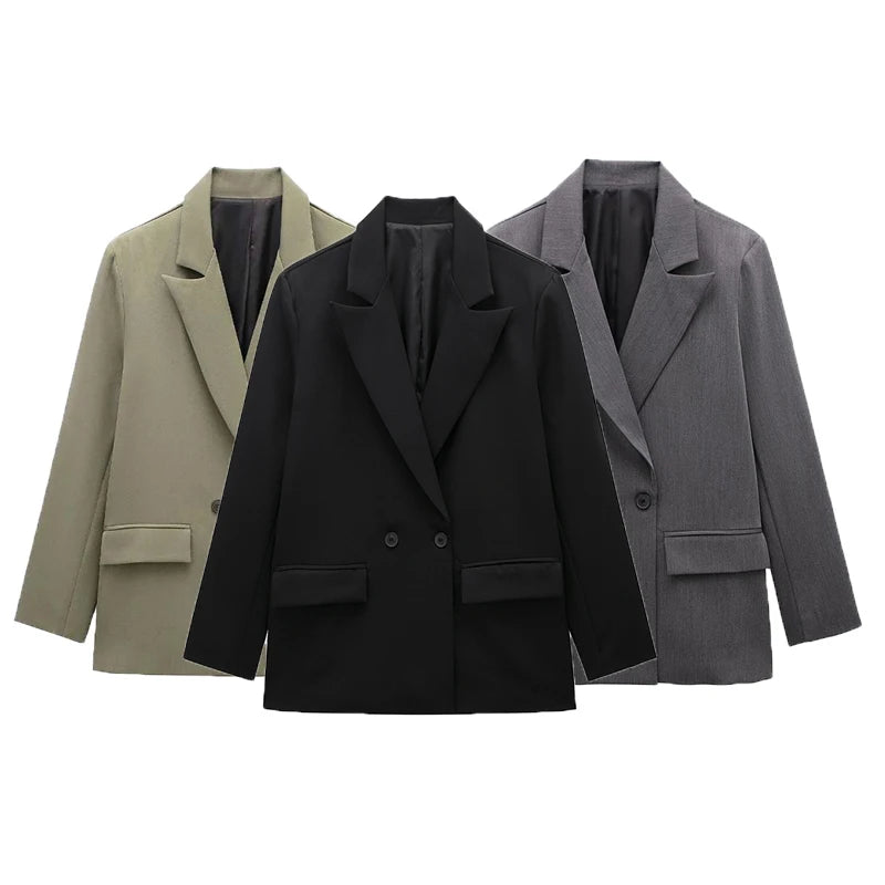Harper Double-Breasted Suit Jacket – Chic Office Wear & Smart Casual Style Blazer