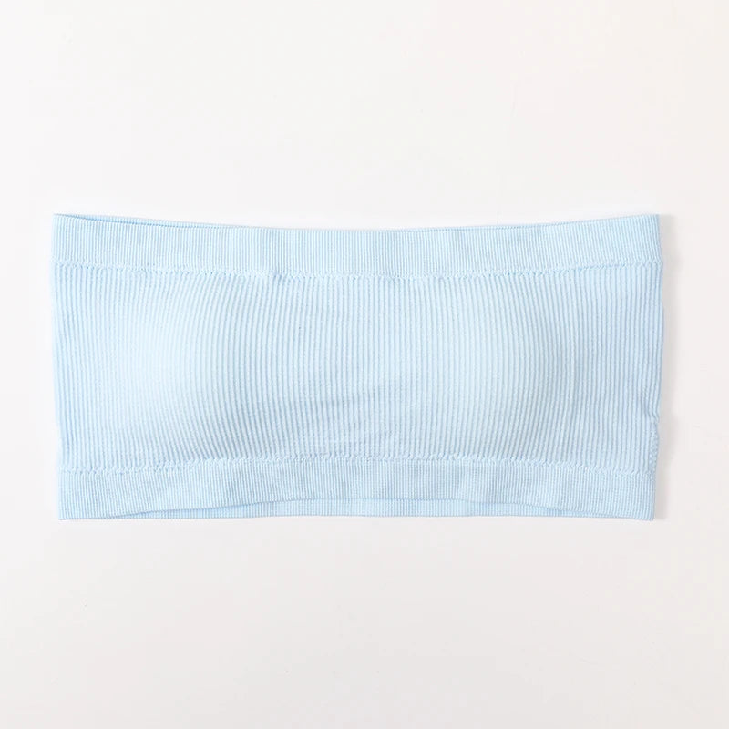 Riva Ribbed Bandeau Crop Tops – Strapless Stretch Tube Tops in Multiple Colours