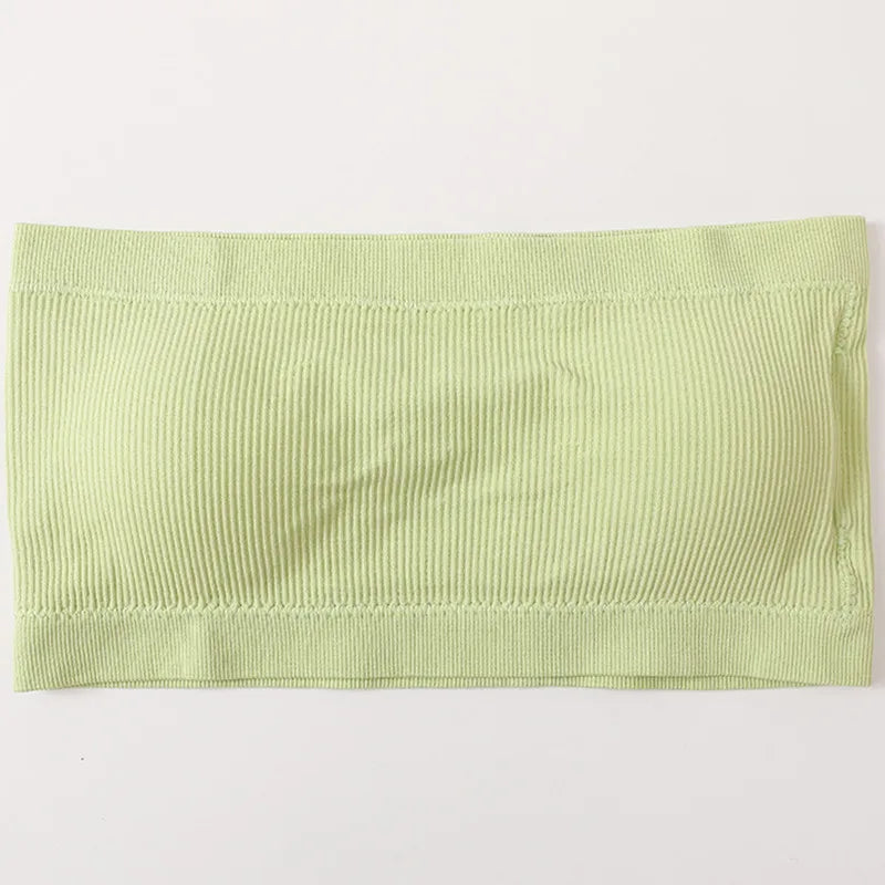 Riva Ribbed Bandeau Crop Tops – Strapless Stretch Tube Tops in Multiple Colours