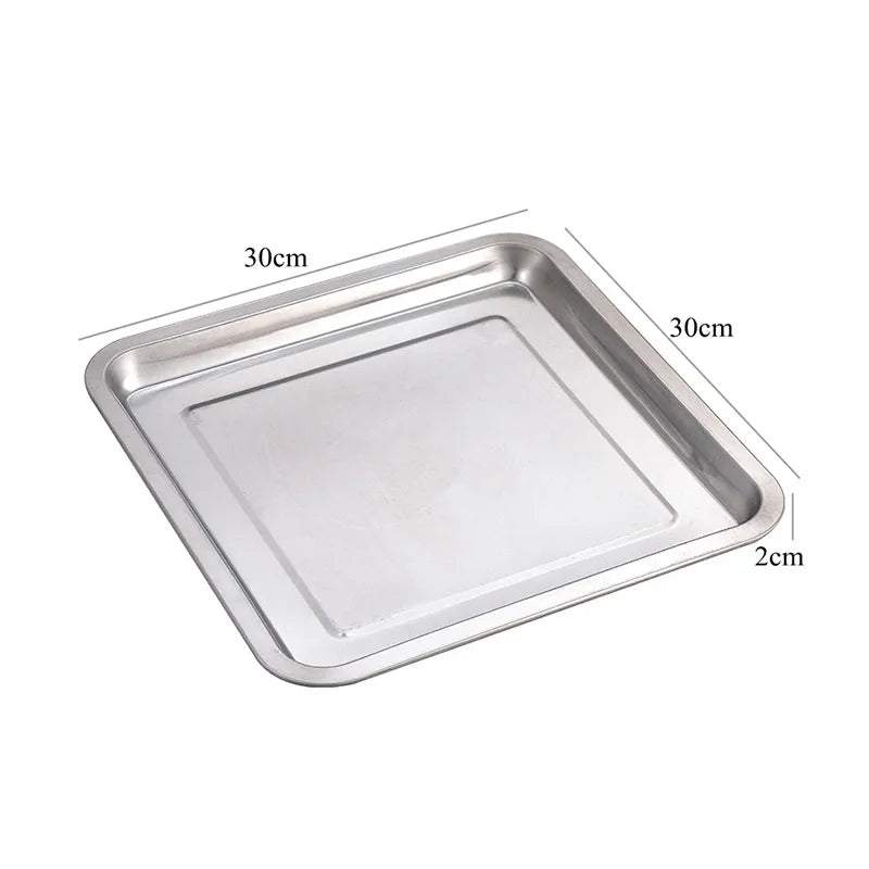 Stainless Steel Square Baking Tray – Heavy Duty Oven Roasting Pan