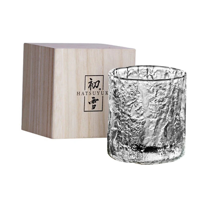 Clear Textured Drinking Glass – 1, 2 pcs Clear Crystal Whiskey & Cocktail Glass With Luxury Gift Box