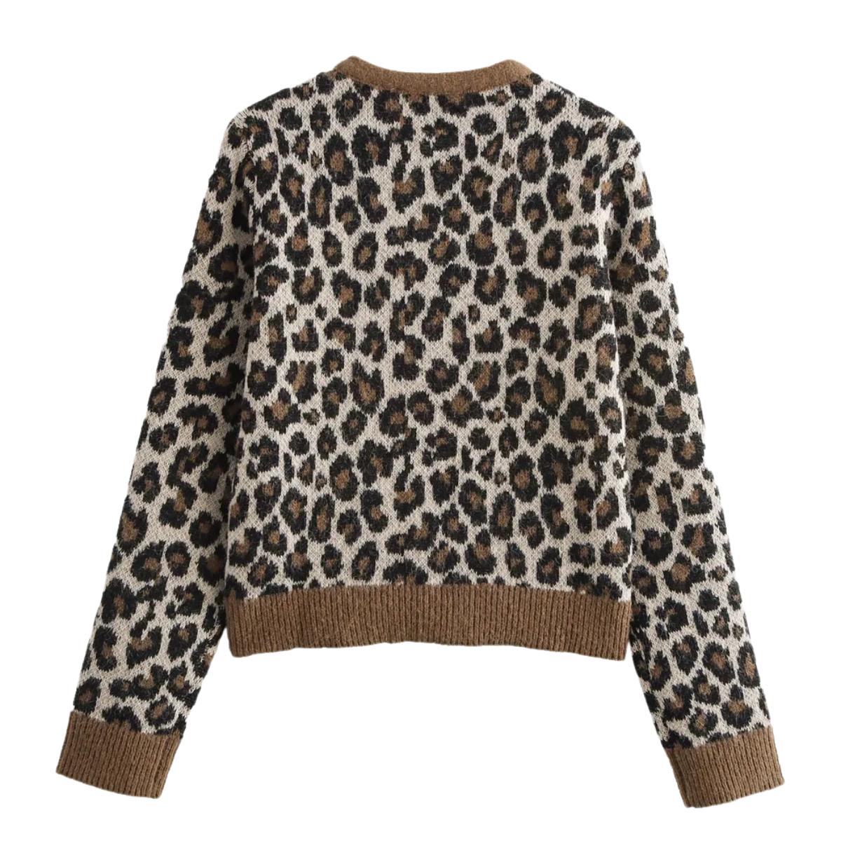 Leopard Luxe Knitted Button - up Cardigan