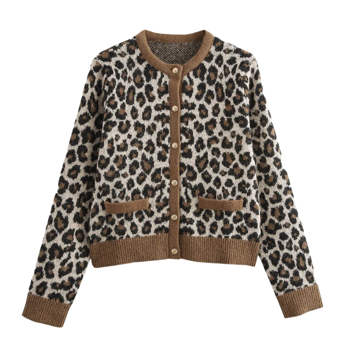 Leopard Luxe Knitted Button - up Cardigan