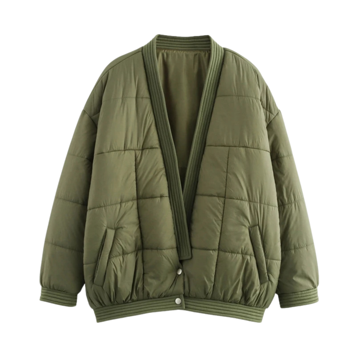 Oversized Quilted Bomber Jacket