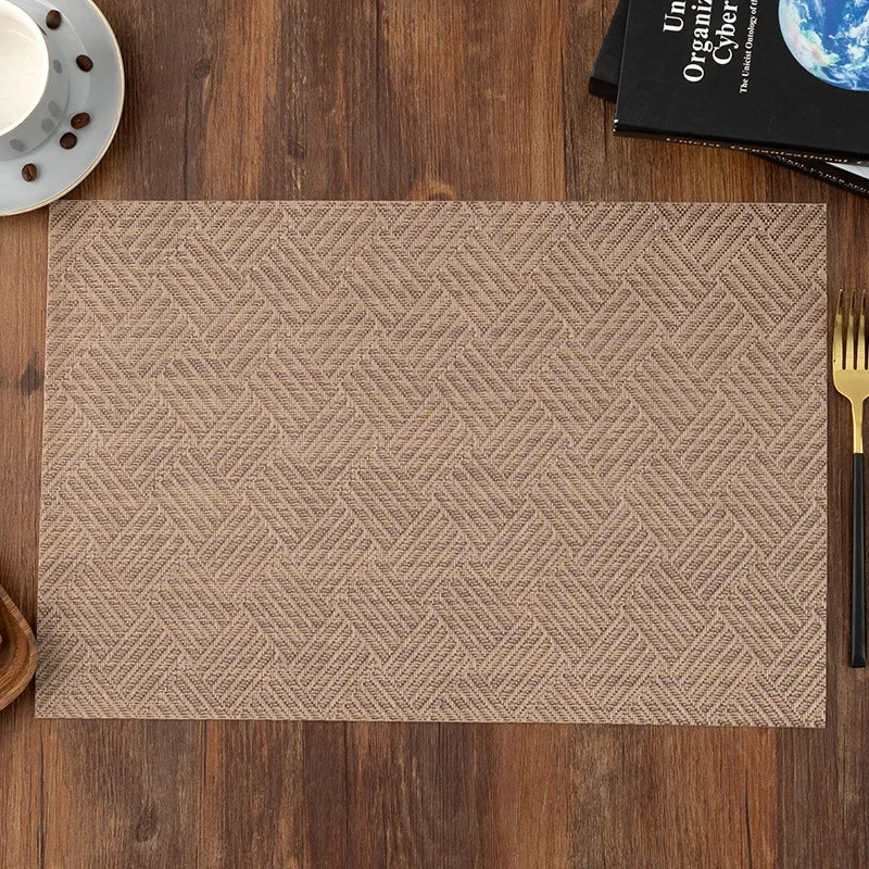 Modern Stripe Woven Placemats – 2/4/6 Piece Set Heat Resistant Table Mats for Dining Table Setting