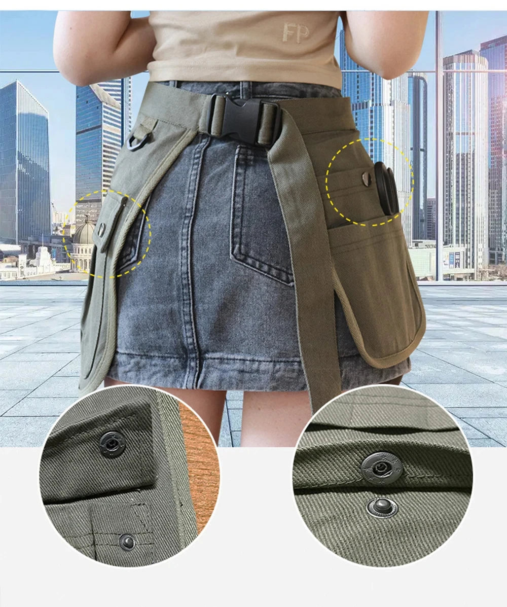 Heavy Duty Tool Belt Apron with Pockets – Adjustable Waist Work Apron for Gardening, DIY, and Crafting