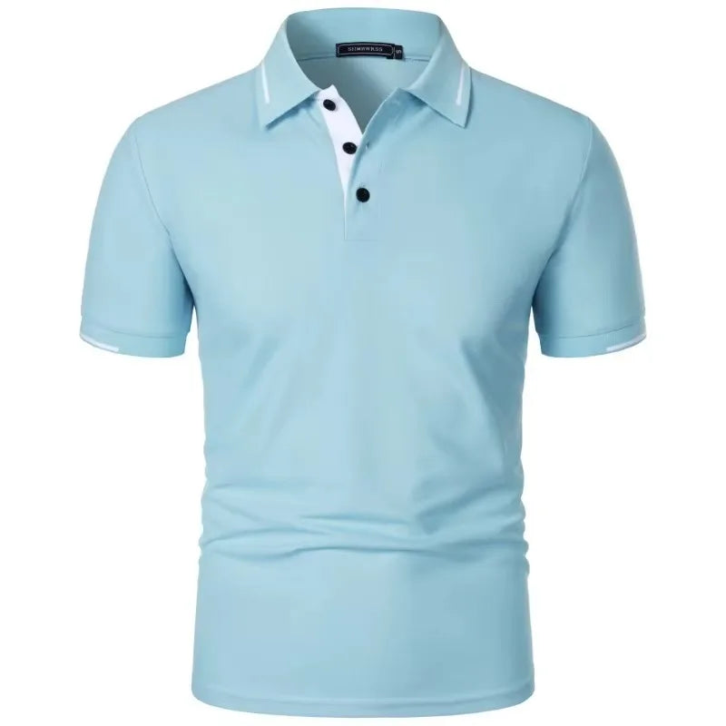 Men’s Short Sleeve Polo Shirt – Lightweight Classic Fit Summer Top with Button Collar