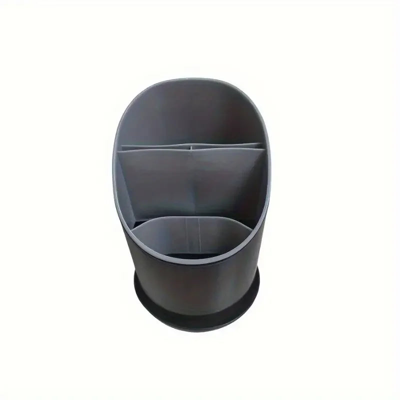 Utensil Holder with Draining Base – Large Cutlery Organiser for Kitchen Spoons, Forks & Knives