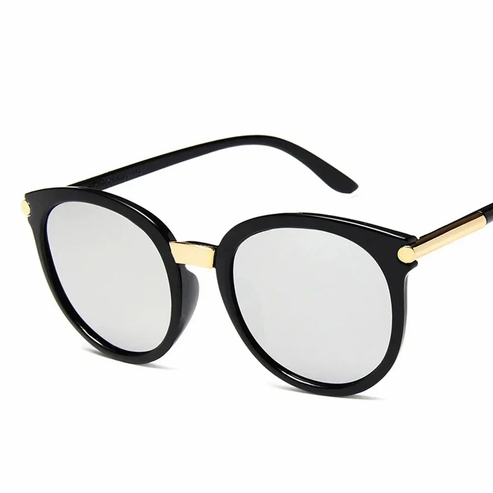 Celeste Black Round Frame Sunglasses – Stylish UV Womens Eyewear for Summer
