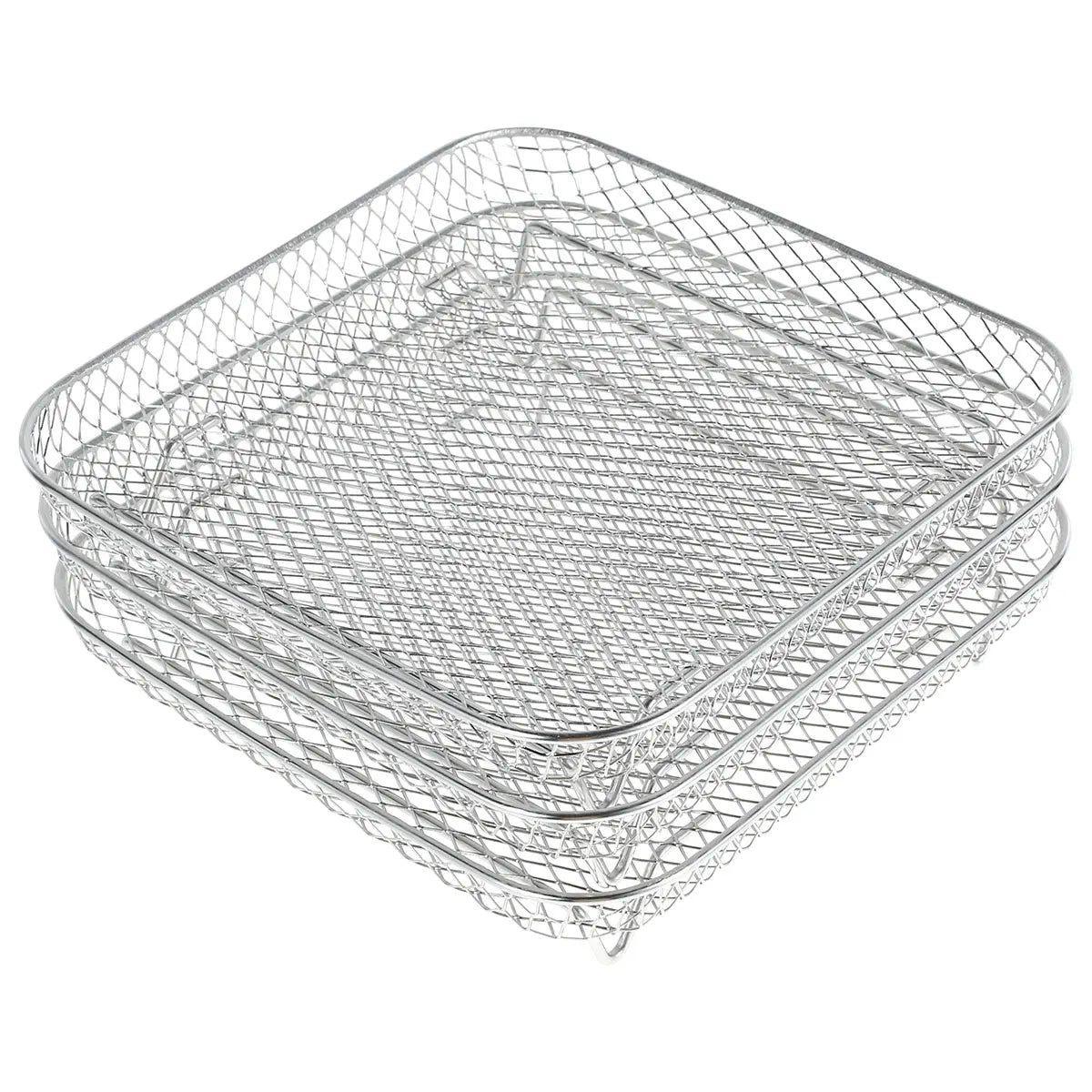 3-Piece Stackable Mesh Cooking & Baking Trays – Stainless Steel Cooking, Baking, Grilling and Cooling Racks