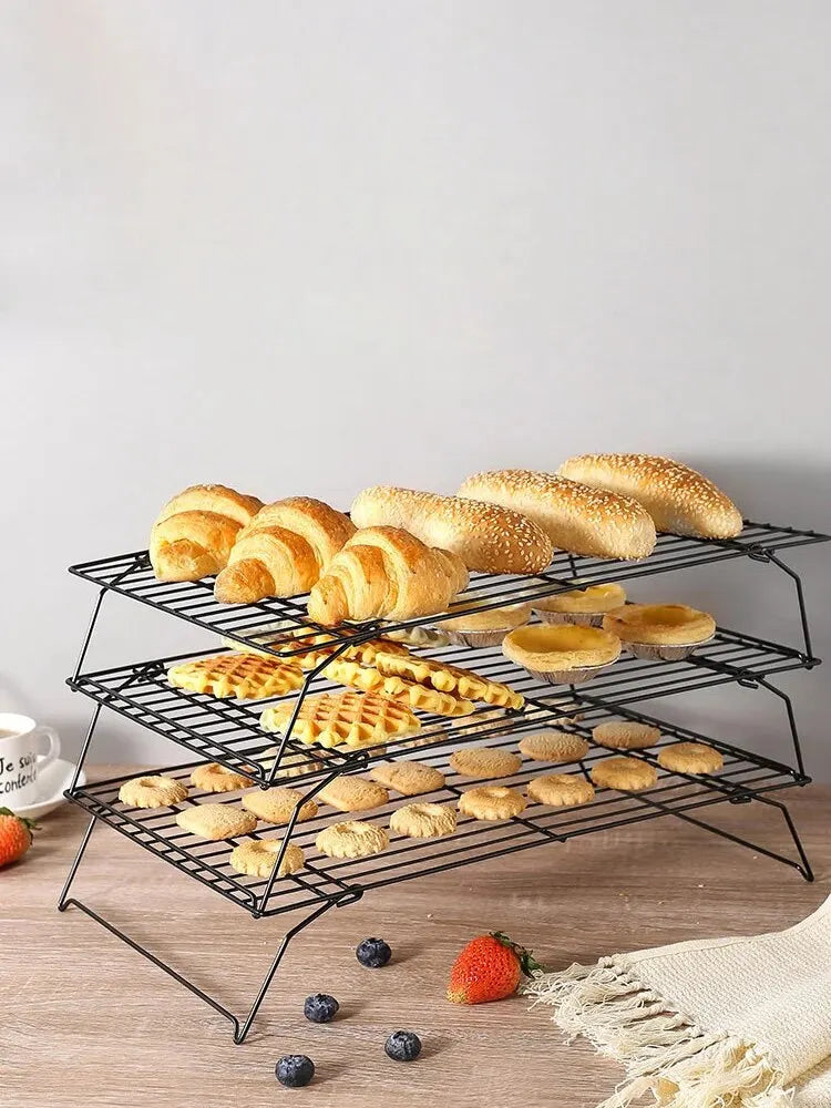 3-Tier Cooling Rack for Baking – Stackable Wire Rack for Cookies, Cakes & Pastries