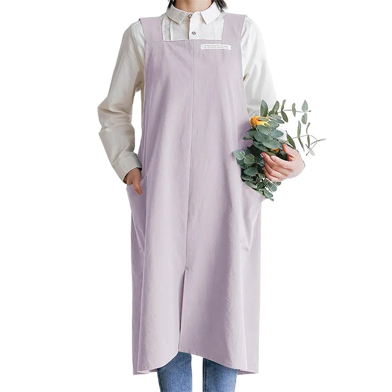 Comfort Fit Cross Back Apron – No-Tie Cooking Apron with Pockets for Kitchen, Baking & Daily Use