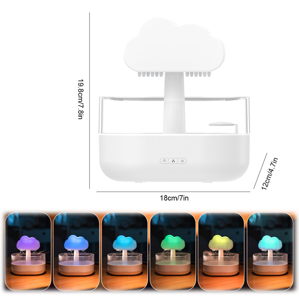 Rain Cloud Aroma Diffuser with 7-Colour LED – 200ml Essential Oil Humidifier & USB Ultrasonic Mist Sprayer