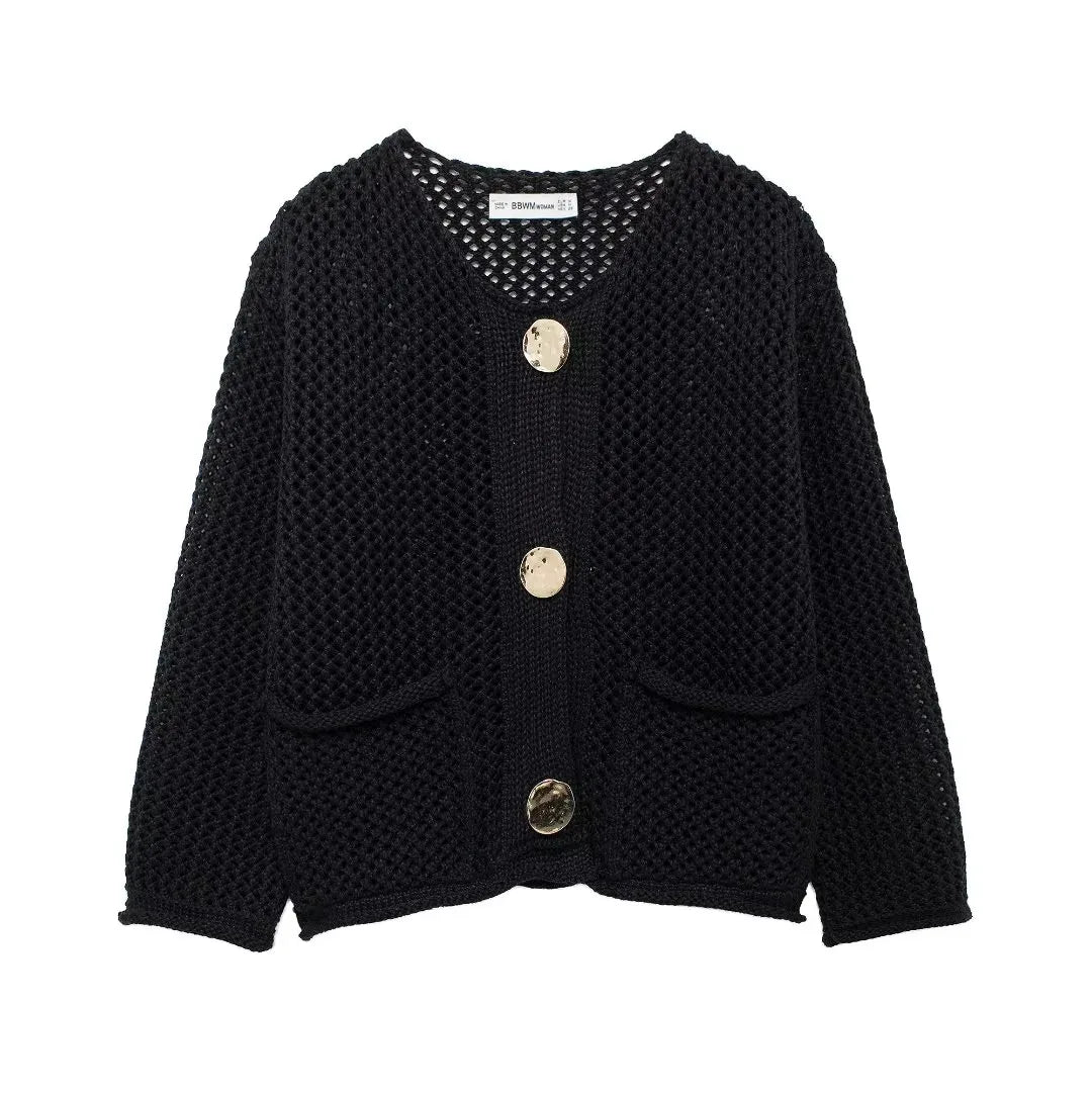 Knitted Cardigan with Button Detail