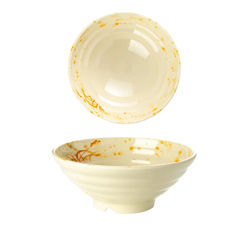Hand-Painted Noodle Bowls – Large, Medium, Small Ramen, Pho & Soup Bowl Set in Brown, Blue, Green, Yellow