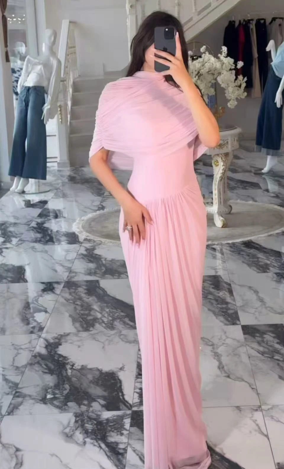 Aveline Draped Mesh Maxi Dress – Bodycon Evening Gown, Elegant Wedding Guest Dress & Occasion Maxi