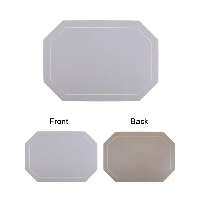 Modern Leather Octagon Placemats – 1/2/4/6 Set Of Reversible Easy-Clean Dining Table Mats in Multi Colours