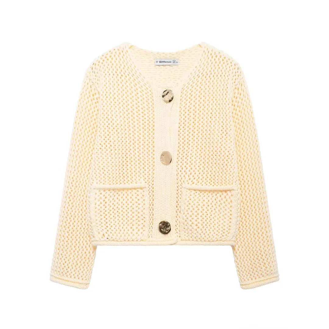 Knitted Cardigan with Button Detail