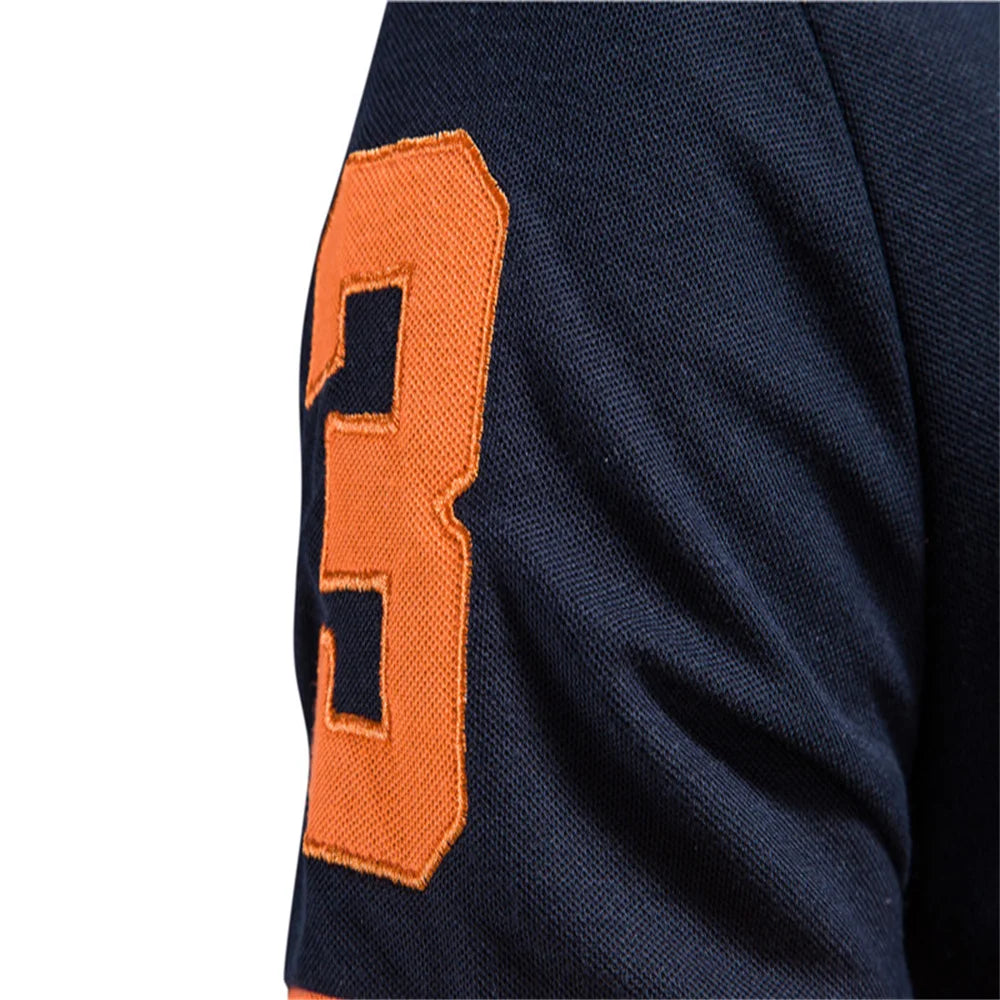 Men's Embroidered Polo Shirt – Cotton Blend Short Sleeve Classic Fit Top for Casual Smart Outfits