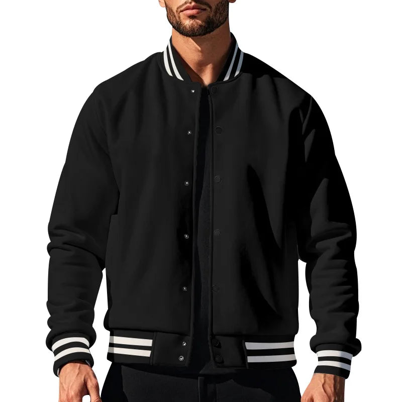 Varsity Jacket With Striped Trim