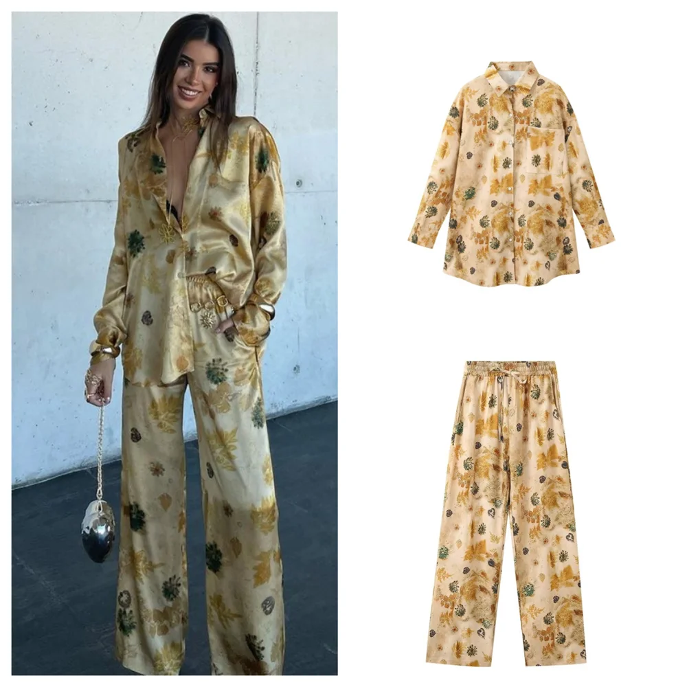 Gold Satin Co-Ord Set