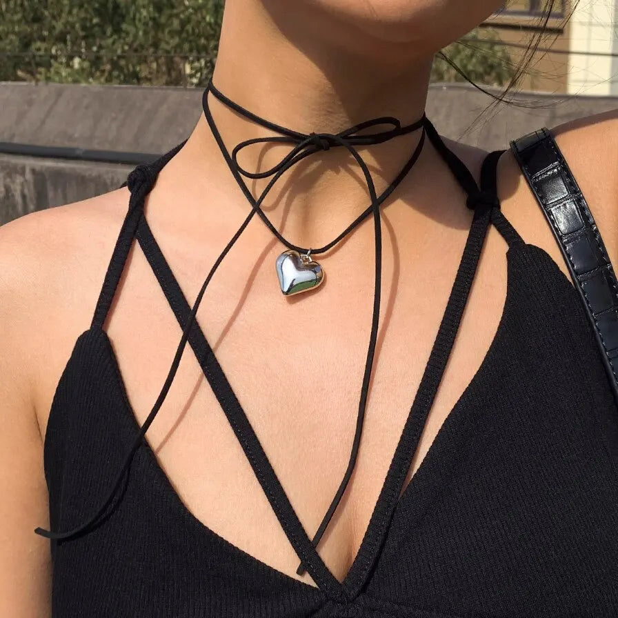 Boho Heart Pendant Choker