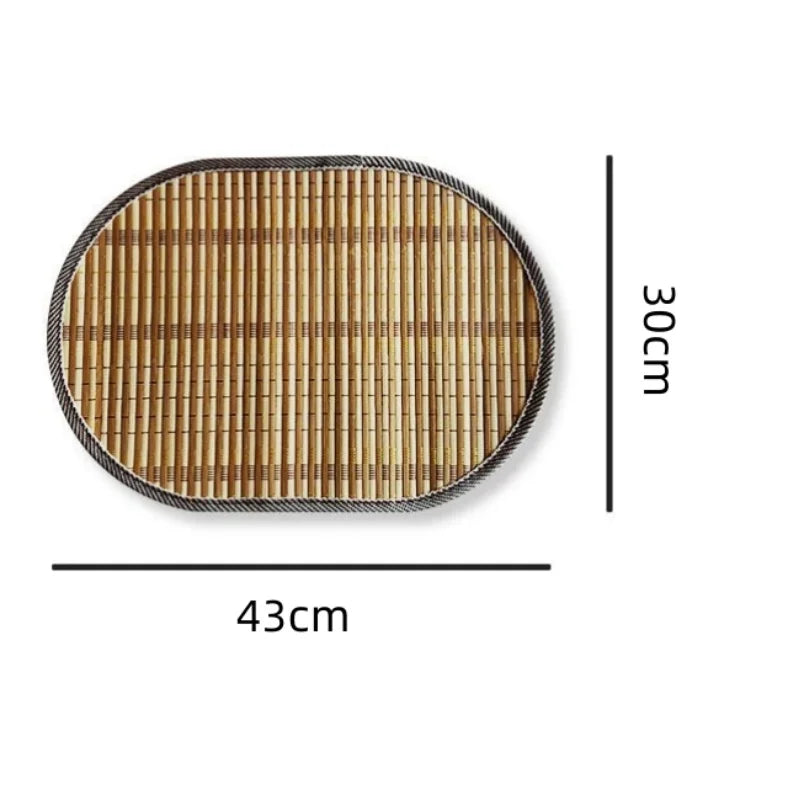 Natural Bamboo Weave Oval Placemats – Woven Bamboo Table Mats Heat Resistant Non Slip Dining Table Mats Set of 6 or 10