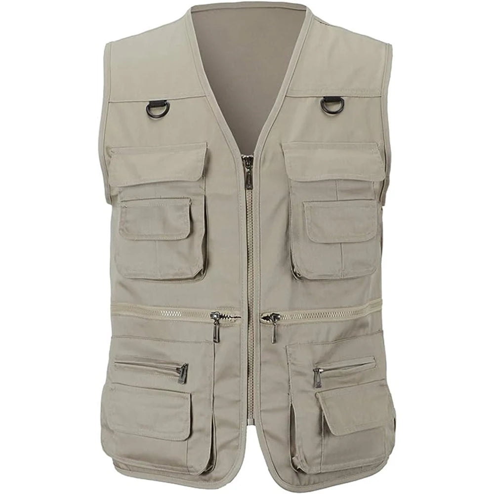 Men’s Utility Gilet – Multi-Pocket Zip-Up Cargo Vest
