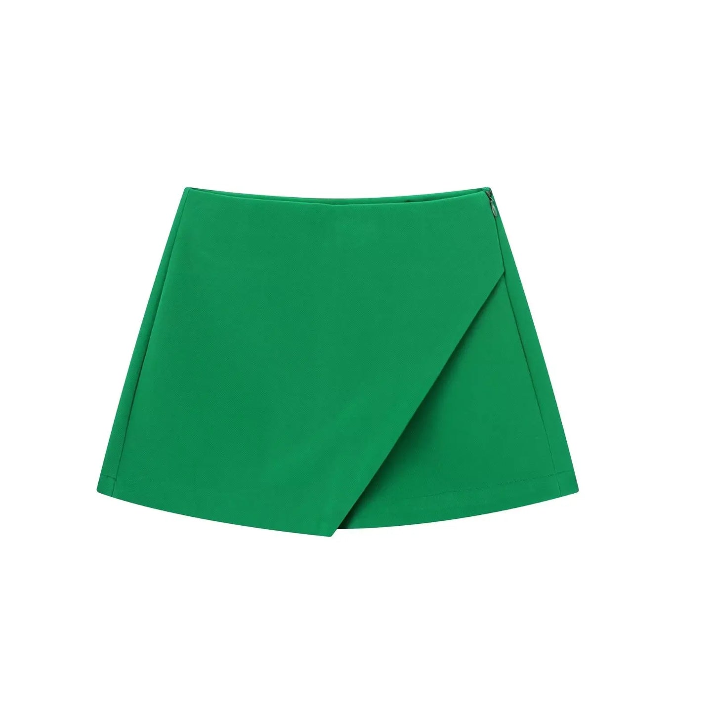 Arlana Asymmetric High Waist Skort – Women’s Tailored Mini Shorts Skirt