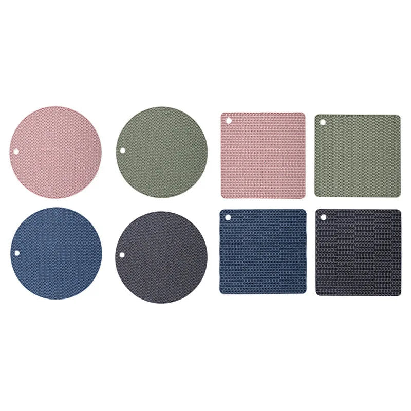 Non-Slip Silicone Trivets for Hot Dishes – 2/4 Piece Set Heat Resistant Table Mats for Kitchen & Dining