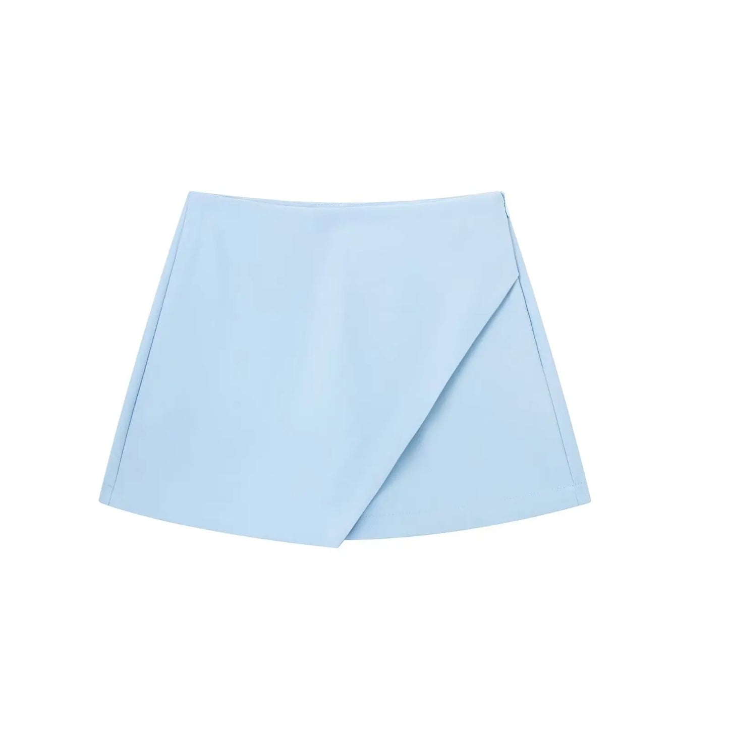 Arlana Asymmetric High Waist Skort – Women’s Tailored Mini Shorts Skirt