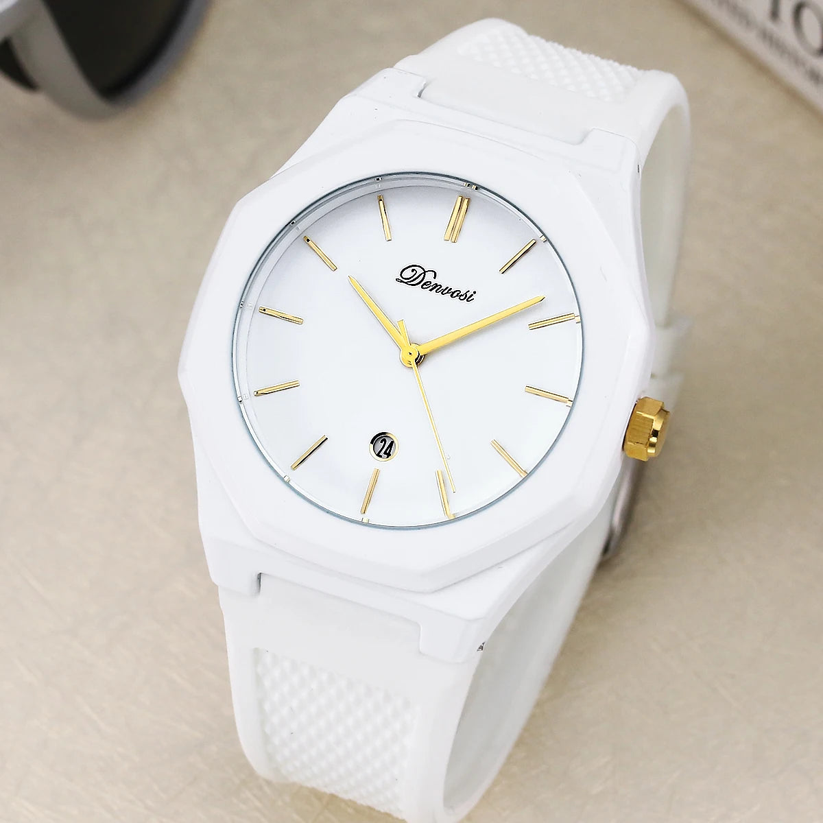 Men's Silicone Strap Watch With Date Display