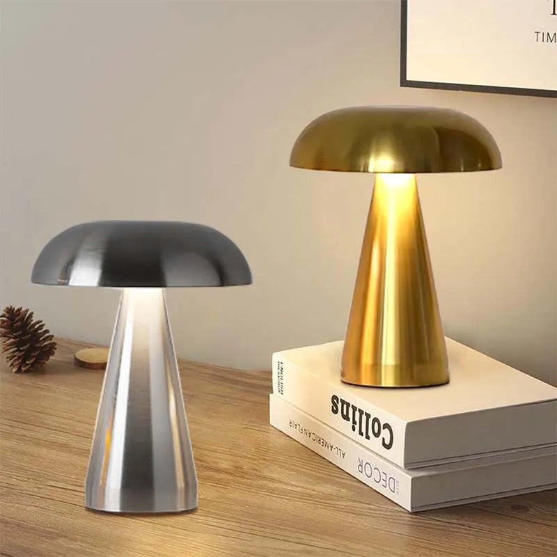Metallic Mushroom LED Table Lamp